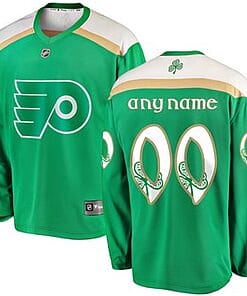 Custom Philadelphia Flyers Jersey Name And Number 2019 Green St. Patrick's Day