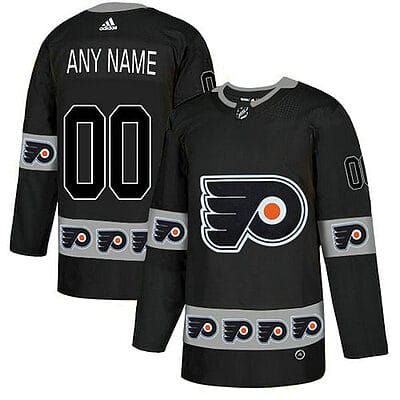 Custom Philadelphia Flyers Jersey Name And Number Black Team Logos Fashion