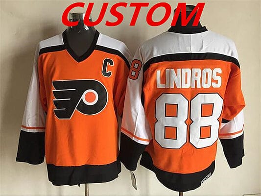 Custom Philadelphia Flyers Jersey Name And Number Orange CCM Throwback NHL Ice Hockey