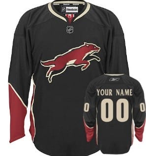 Custom Phoenix Coyotes Jersey Name And Number Third Black