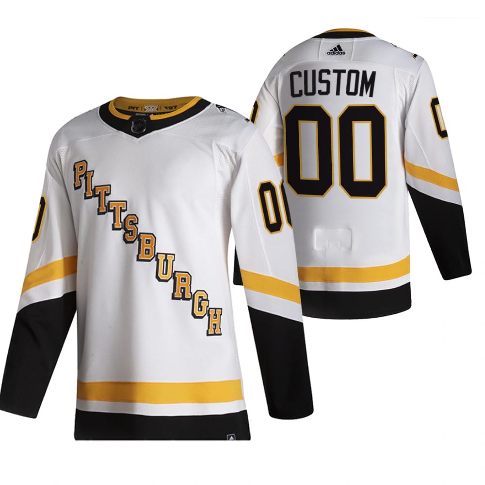 Custom Pittsburgh Penguins Jersey Name And Number 2020-21 White Alternate Player NHL