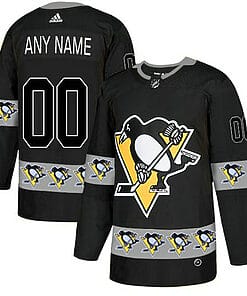 Custom Pittsburgh Penguins Jersey Name And Number Black Team Logos Fashion