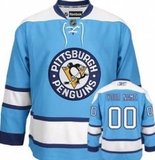 Custom Pittsburgh Penguins Jersey Name And Number Light Blue