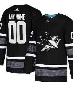 Custom San Jose Sharks Jersey Name And Number 2019 Black NHL All-Star Game Parley