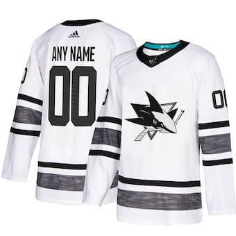Custom San Jose Sharks Jersey Name And Number 2019 White NHL All-Star Game Parley