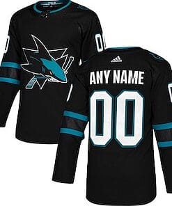 Custom San Jaose Sharks Jersey Name And Number Black Alternate