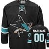 Custom San Jose Sharks Jersey Name And Number Black Third