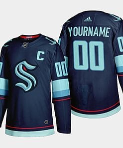 Custom Seattle Kraken Jersey Name And Number 2021-22 Navy Home NHL