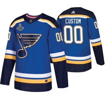 Custom St. Louis Blues Jersey Name And Number 2019 Blue Stanley Cup Champions