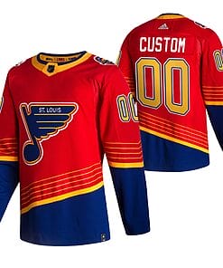 Custom St. Louis Blues Jersey Name And Number 2020-21 Red Reverse Retro Alternate NHL