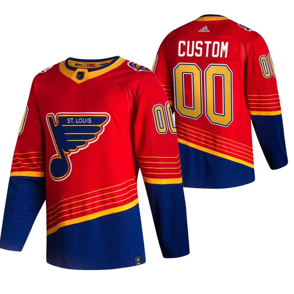 Custom St. Louis Blues Jersey Name And Number 2020-21 Red Reverse Retro Alternate NHL