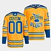 Custom St. Louis Blues Jersey Name And Number 2022-23 Yellow Reverse Retro