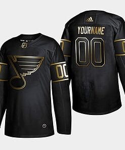Custom St. Louis Blues Jersey Name And Number Black Gold