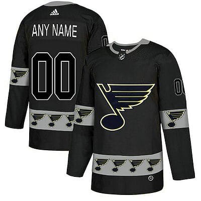 Custom St. Louis Blues Jersey Name And Number Black Team Logos Fashion
