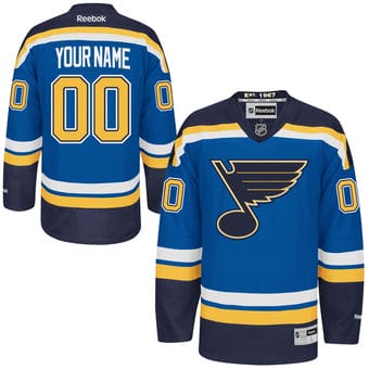 Custom St. Louis Blues Jersey Name And Number Navy Blue Reebok Premier Home