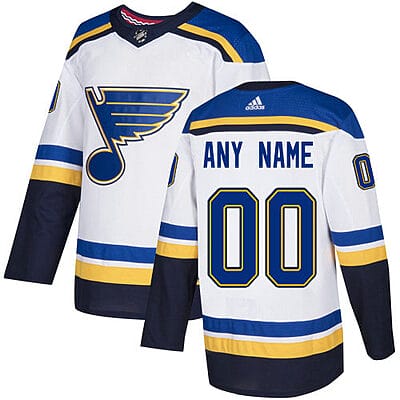Custom St. Louis Blues Jersey Name And Number White NHL