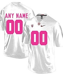 Custom Stanford Cardinal Jersey Name and Number NCAA College Football White Pink