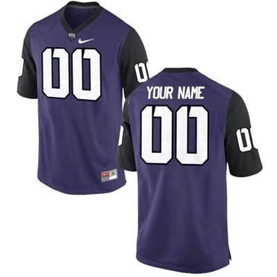 Custom TCU Horned Frogs Jersey Name and Number NCAA College Football Purple
