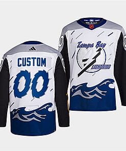 Custom Tampa Bay Lightning Jersey Name And Number 2022 White Reverse Retro