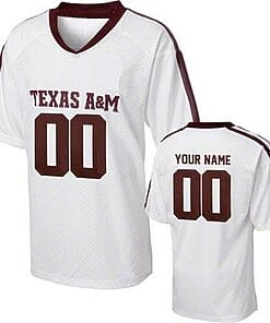 Custom Texas AM Aggies Jersey Name and Number NCAA College Football White