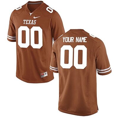 Custom Texas Longhorns Jersey Name and Number NCAA College Football Orange