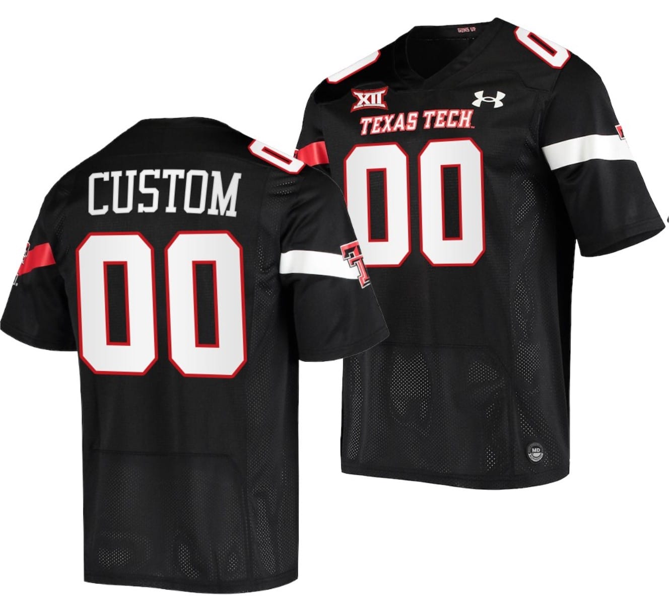 Custom Texas Tech Red Raiders Jersey Name and Number NCAA College Football Patch Black