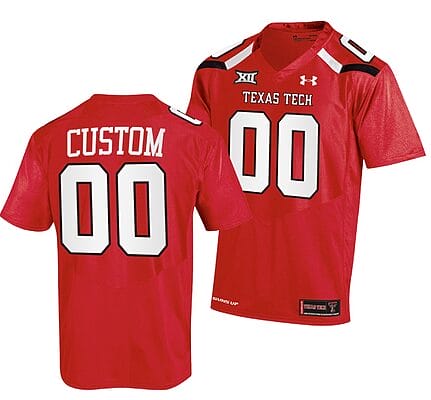 Custom Texas Tech Red Raiders Jersey Name and Number NCAA College Football Patch Red