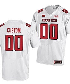 Custom Texas Tech Red Raiders Jersey Name and Number NCAA College Football Patch White