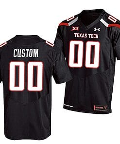 Custom Texas Tech Red Raiders Jersey Name and Number NCAA College Football Replica Black