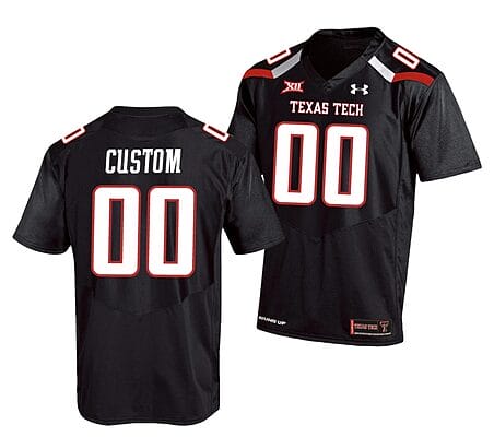 Custom Texas Tech Red Raiders Jersey Name and Number NCAA College Football Replica Black
