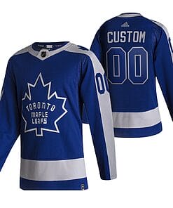 Custom Toronto Maple Leafs Jersey Name And Number 2020-21 Blue Reverse Retro Alternate NHL