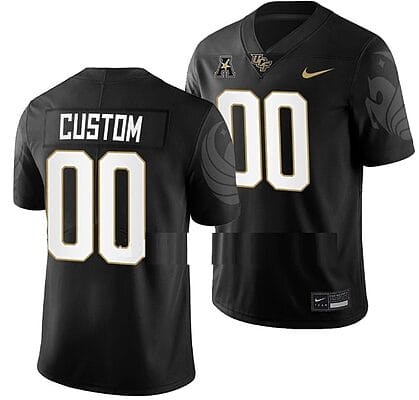 Custom UCF Knights Jersey Name and Number NCAA College Football Game Black