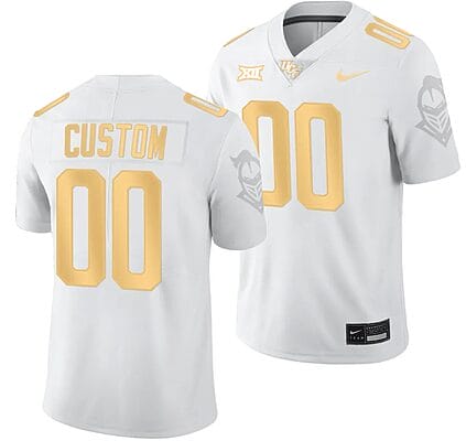 Custom UCF Knights Light Jersey Name and Number White Golden College Football 2023