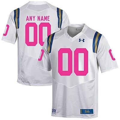 Custom UCLA Bruins Jersey Name and Number NCAA College Football White Pink