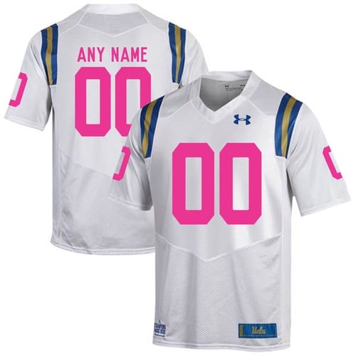 Custom UCLA Bruins Jersey Name and Number NCAA College Football White Pink