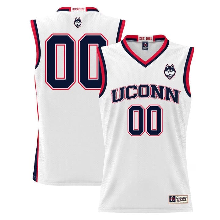 Custom UConn Huskies Jersey College Basketball Name and Number White1
