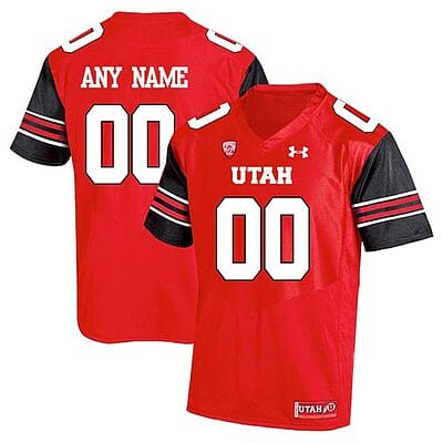 Custom Utah Utes Jersey Name and Number NCAA College Football Black Red