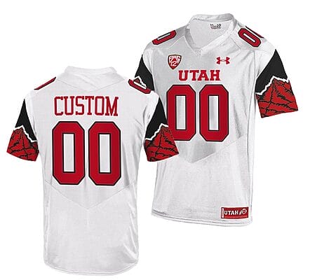 Custom Utah Utes Jersey Name and Number NCAA College Football Premier White