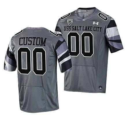 Custom Utah Utes Jersey Name and Number NCAA College Football USS Salt Lake City Alternate Gray
