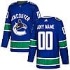 Custom Vancouver Canucks Jersey Name And Number Blue Home NHL