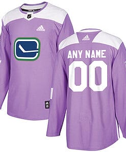 Custom Vancouver Canucks Jersey Name And Number Purple Pink Hockey Fights Cancer Practice
