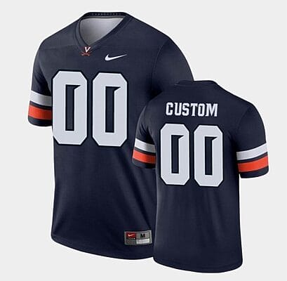 Custom Virginia Cavaliers Jersey Name and Number NCAA College Football Legend Navy