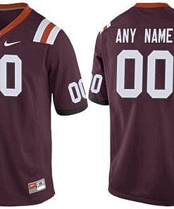 Custom Virginia Tech Hokies Jersey Name and Number NCAA College Football Red