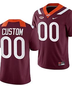 Custom Virginia Tech Hokies Jersey Name and Number NCAA College Football Replica Maroon