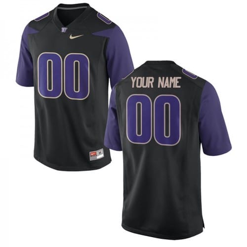 Custom Washington Huskies Jersey Name and Number NCAA College Football Black