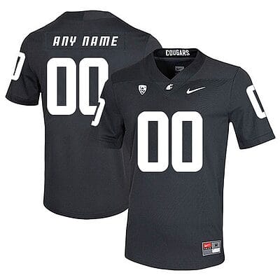 Custom Washington State Cougars Jersey Name and Number NCAA College Football Black