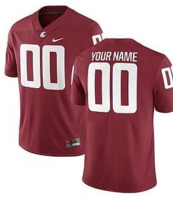Custom Washington State Cougars Jersey Name and Number NCAA College Football Scarlet