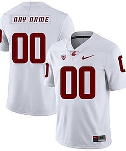 Custom Washington State Cougars Jersey Name and Number NCAA College Football White