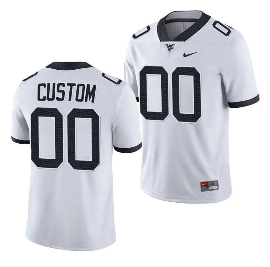 Custom West Virginia Jersey Name and Number College Football 2023 Game White