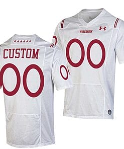 Custom Wisconsin Badgers Jersey Name and Number NCAA College Football Shamrock Series White